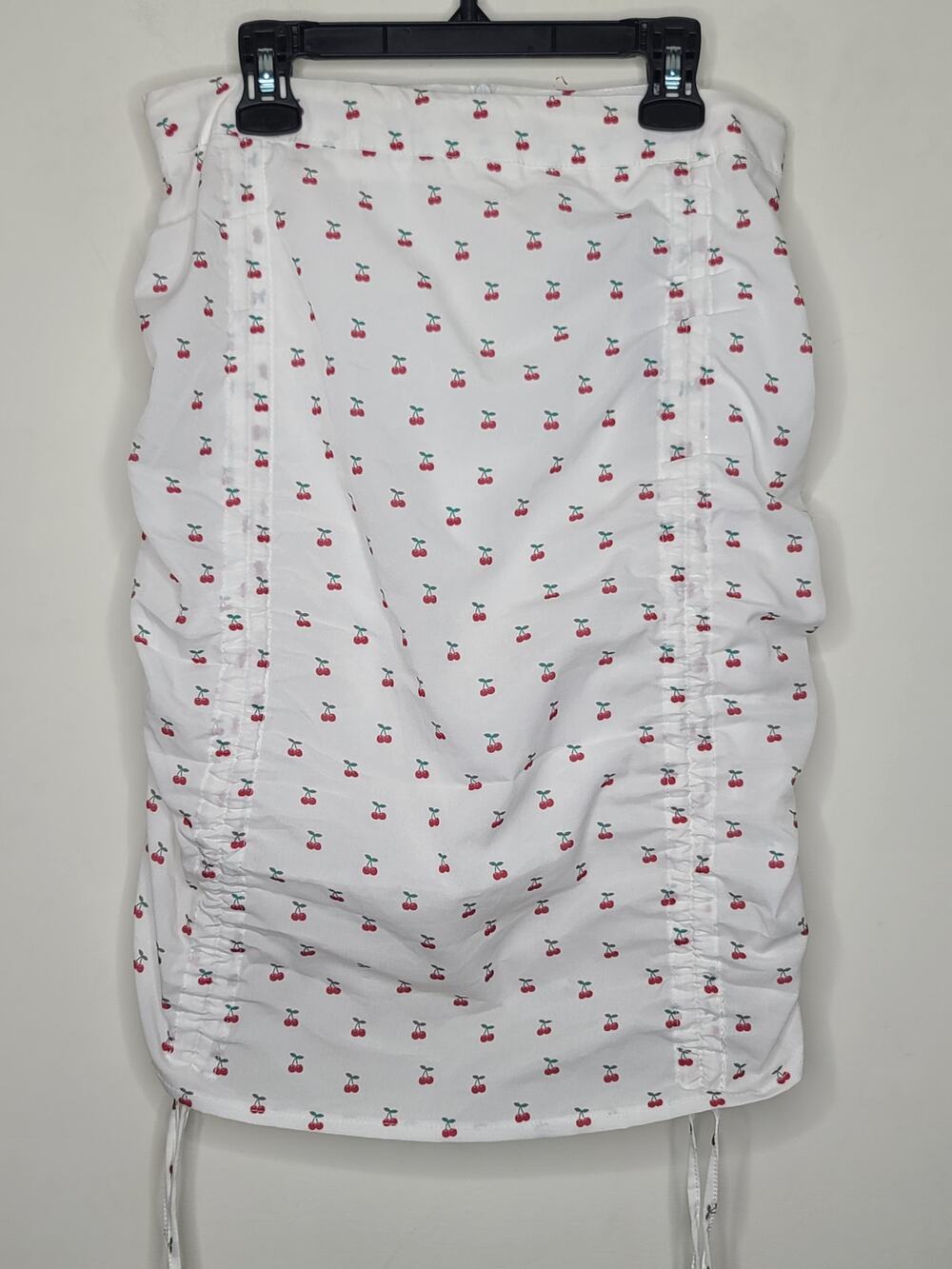 NWT Nasty Gal white ruched cherry skirt - 4